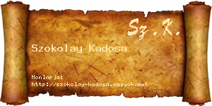 Szokolay Kadosa névjegykártya